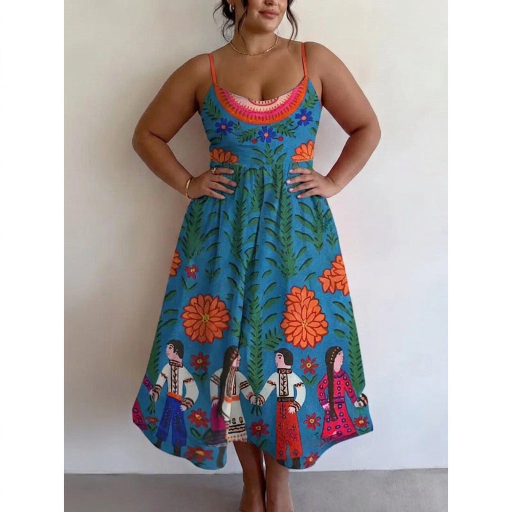 Lara | Robe Midi Jardin Folk