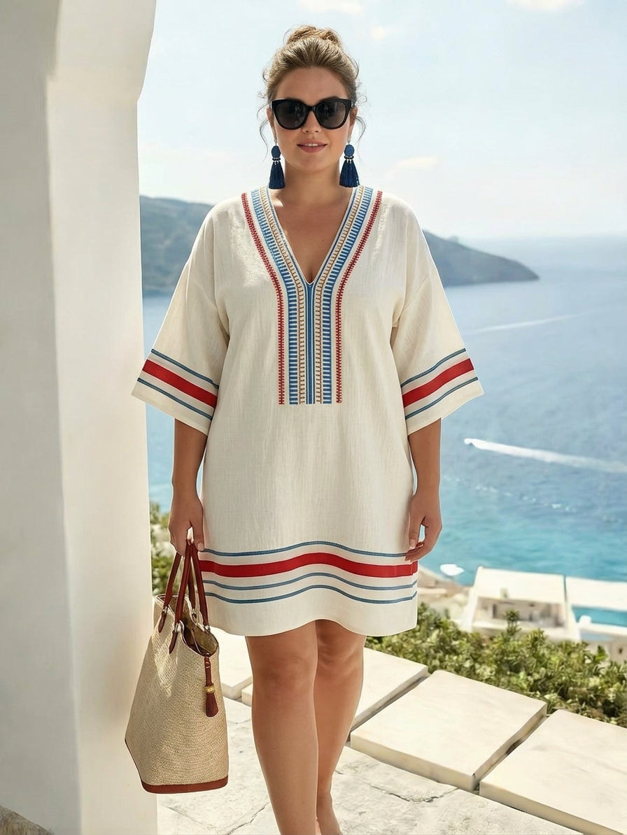 Perle | Robe Mini Rayée Côtière