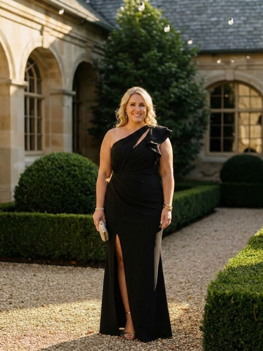 Clemence | Robe Maxi à Une Épaule et Volants