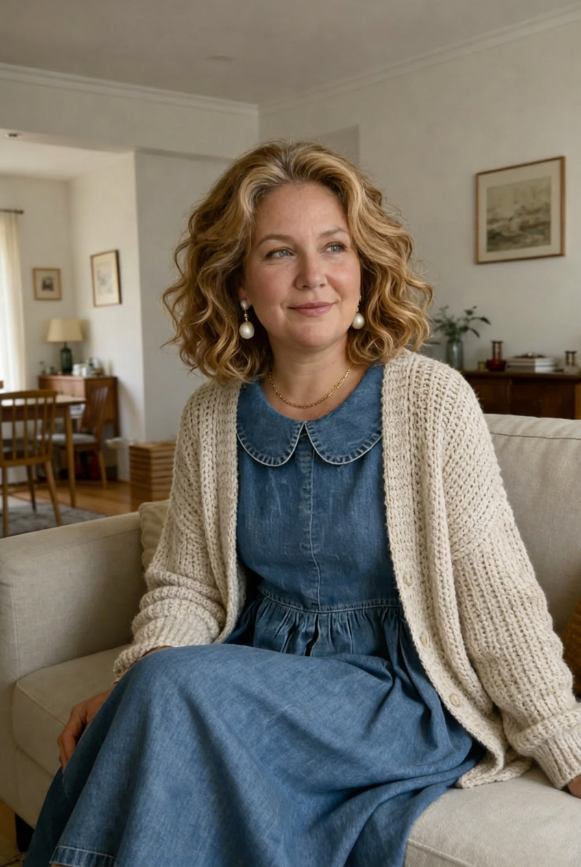 Camille | Robe en Jean avec Col Peter Pan