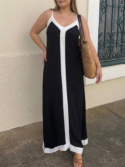 Naomi | Robe Midi Colorblock Lavechic Style Île