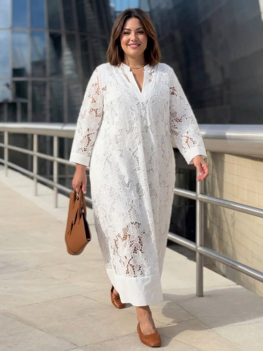 Perséphone | Robe Midi V-Neck Glamour de Plage