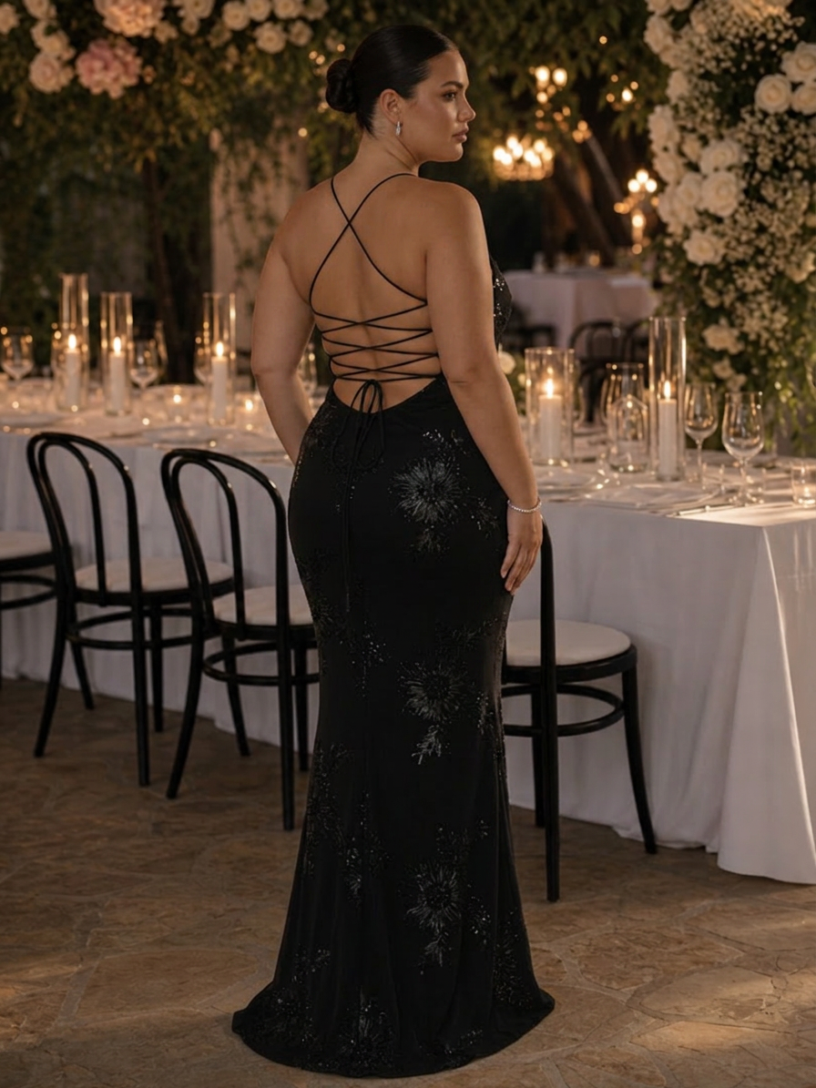 Clover | Robe Maxi à Bretelles Spaghetti et Corset