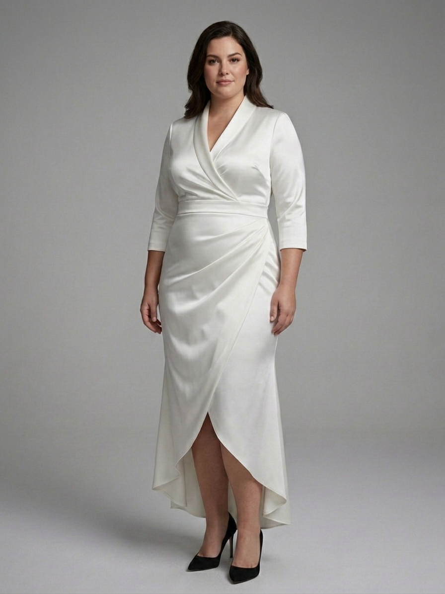 Isadora | Robe Midi à Manches Longues avec Fermeture Frontale