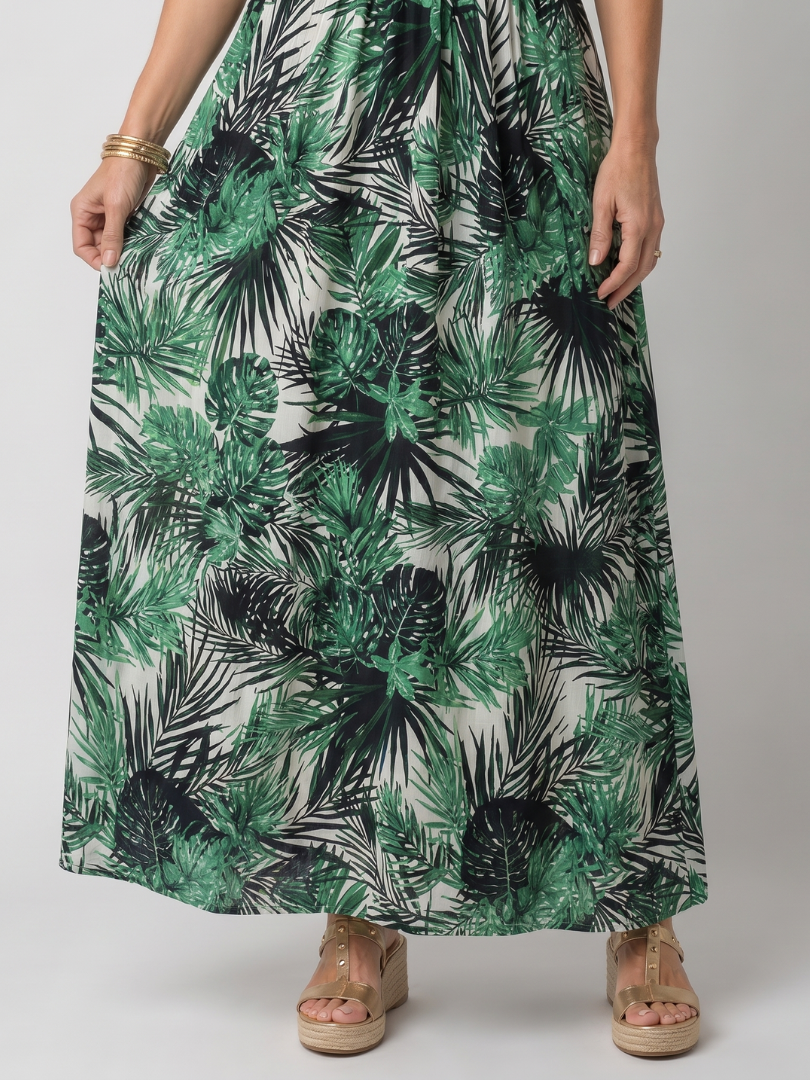 Odette | Robe midi sans manches à imprimé floral
