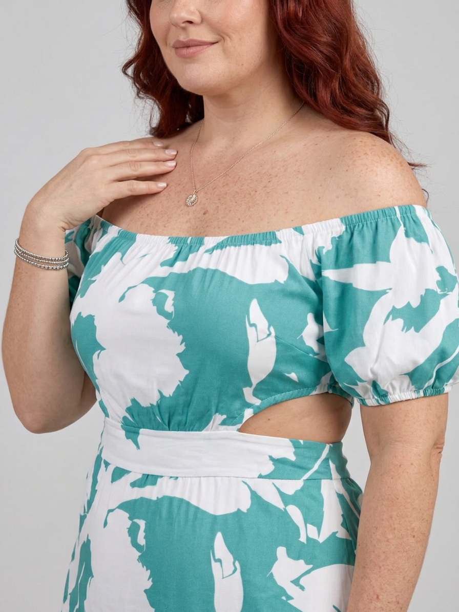 Cassia | Robe Maxi Découpée Épaules Dénudées
