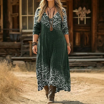 Bonnie | Robe décontractée à manches longues inspirée vintage