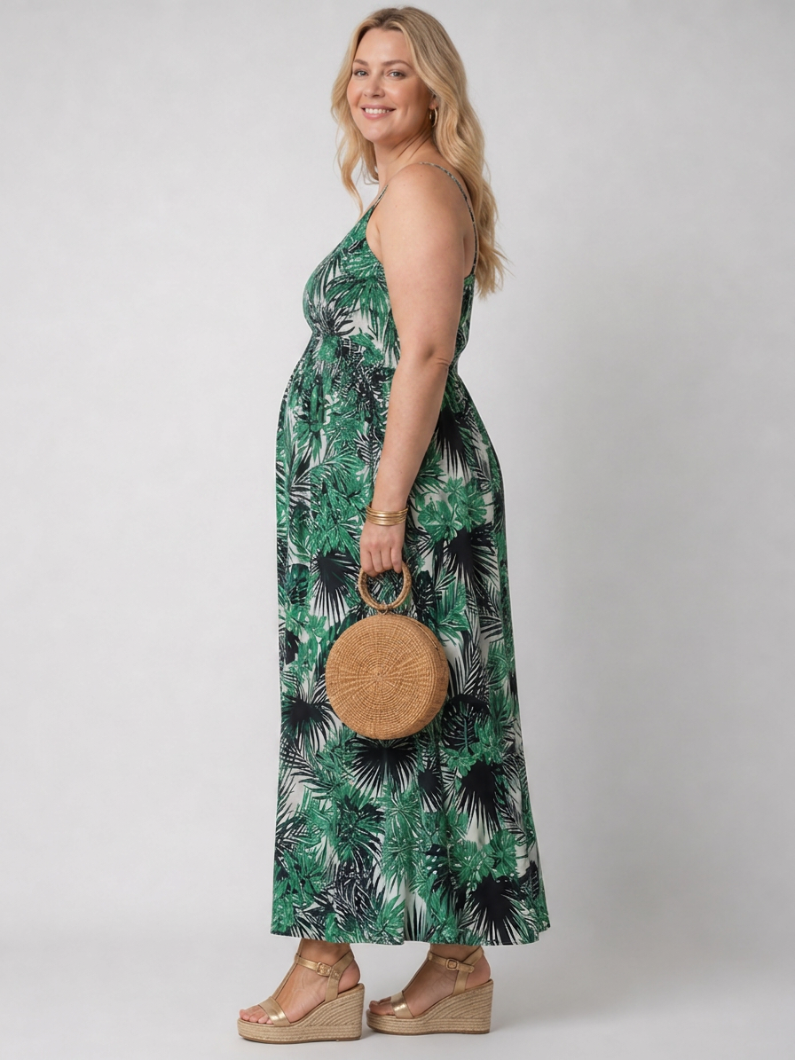 Odette | Robe midi sans manches à imprimé floral
