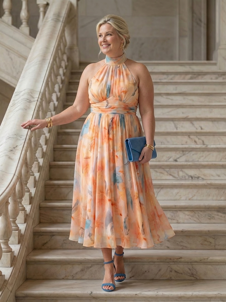 Stella & Grace™ | Robe Midi Halter Douce
