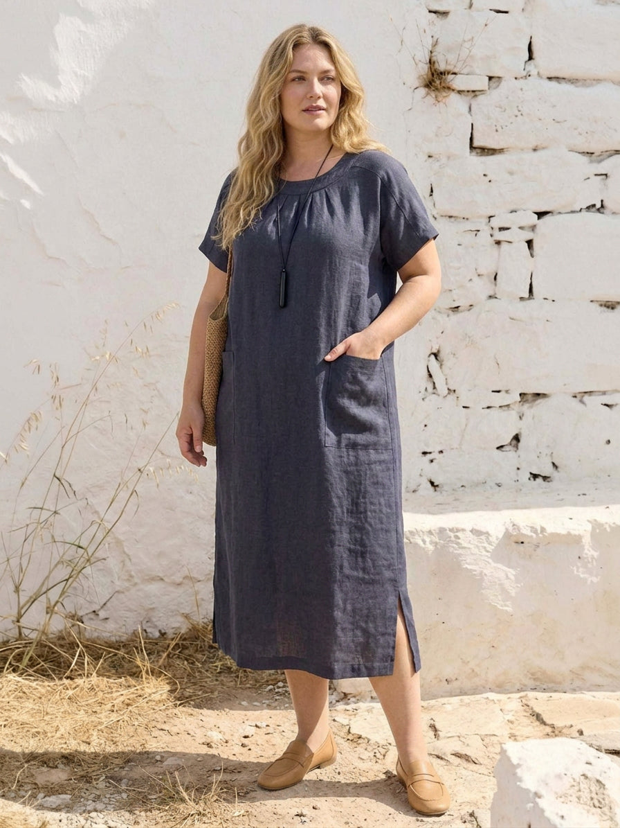 Saskia - Robe Midi en Lin