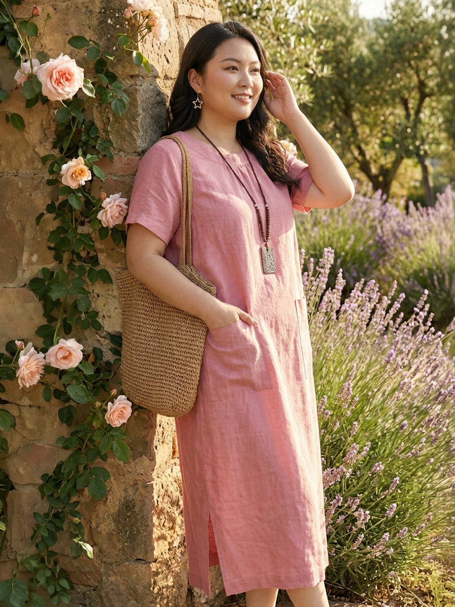 Saskia - Robe Midi en Lin