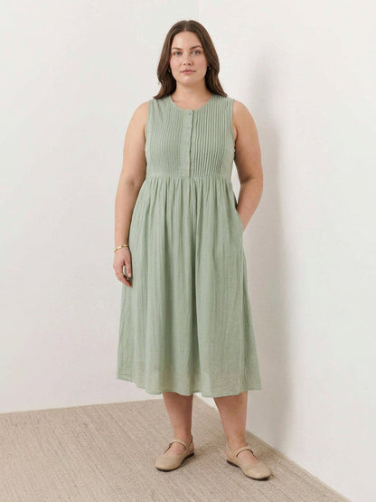 Olwen - Robe Midi en Coton et Lin