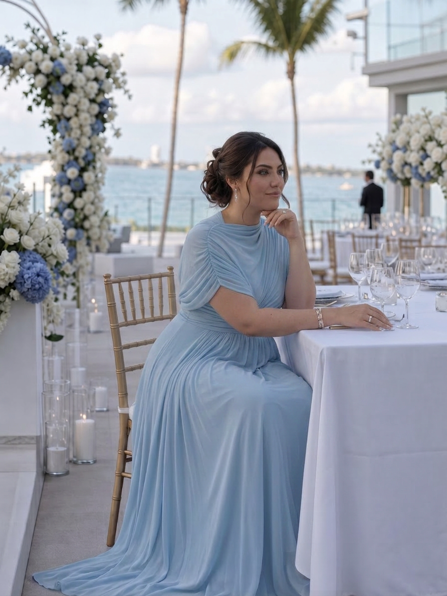 Etta | Robe Maxi à Épaule Dénudée et Corsage Drapé