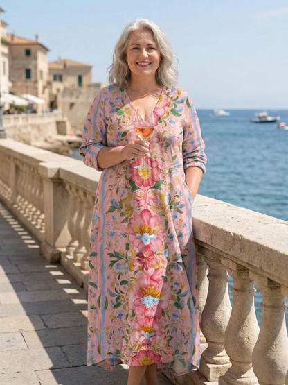 Lark | Robe Midi Florale en Forme Légère