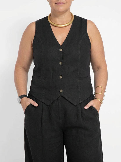 Seraphina – Ensemble Coordonné Élégant Deux Pièces Avec Gilet & Pantalon Large