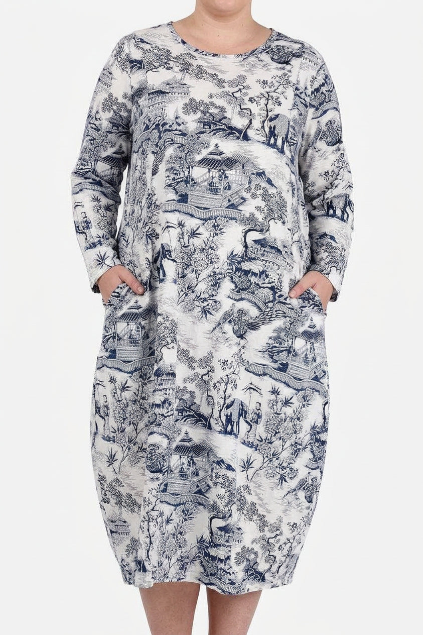 Odette - Robe Imprimée en Porcelaine