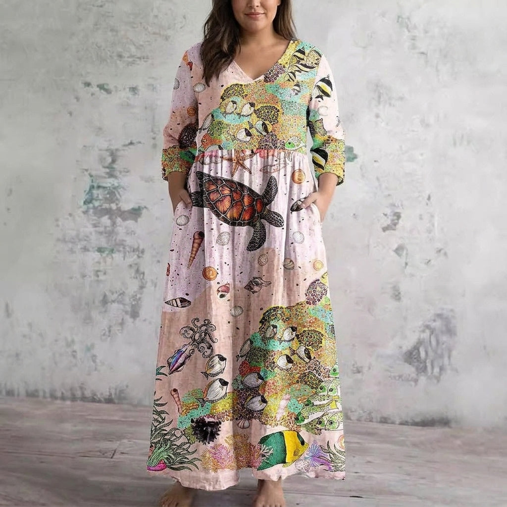 Leontine | Robe Maxi Ocean Whimsy