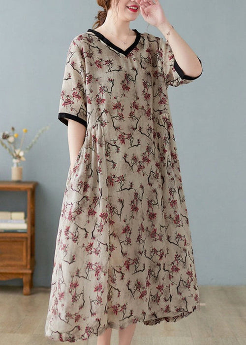 Mira - Robes en Lin à Manches Courtes
