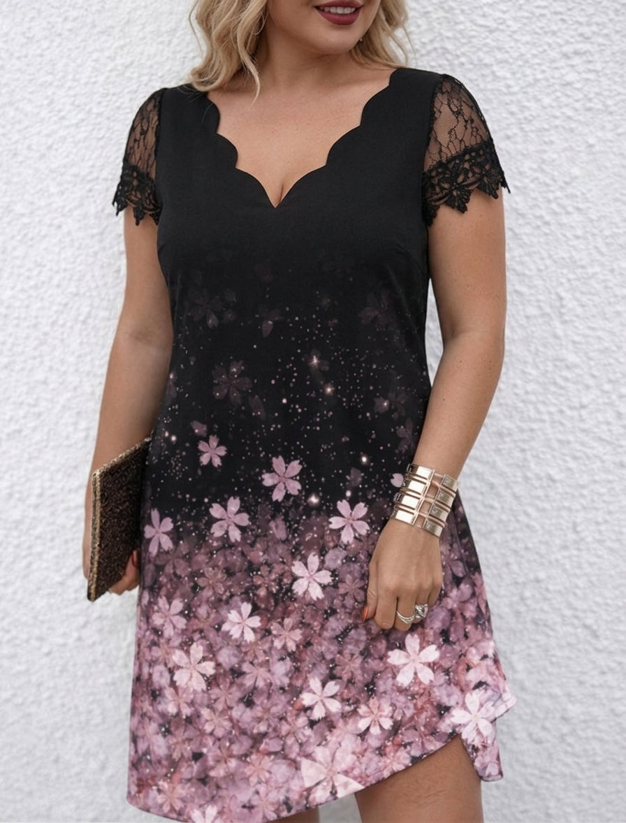 Nerissa | Robe Blush à Manches en Dentelle