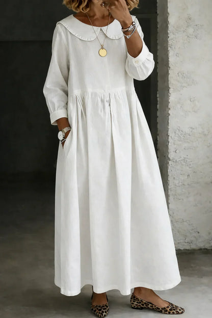 Zora | Robe en Jean à Col Rond et Manches Longues