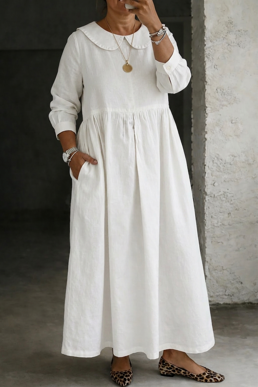 Camille | Robe en Jean avec Col Peter Pan