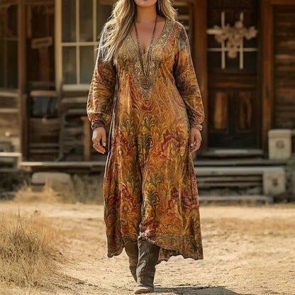 Tabitha | Robe décontractée à manches longues inspirée du vintage