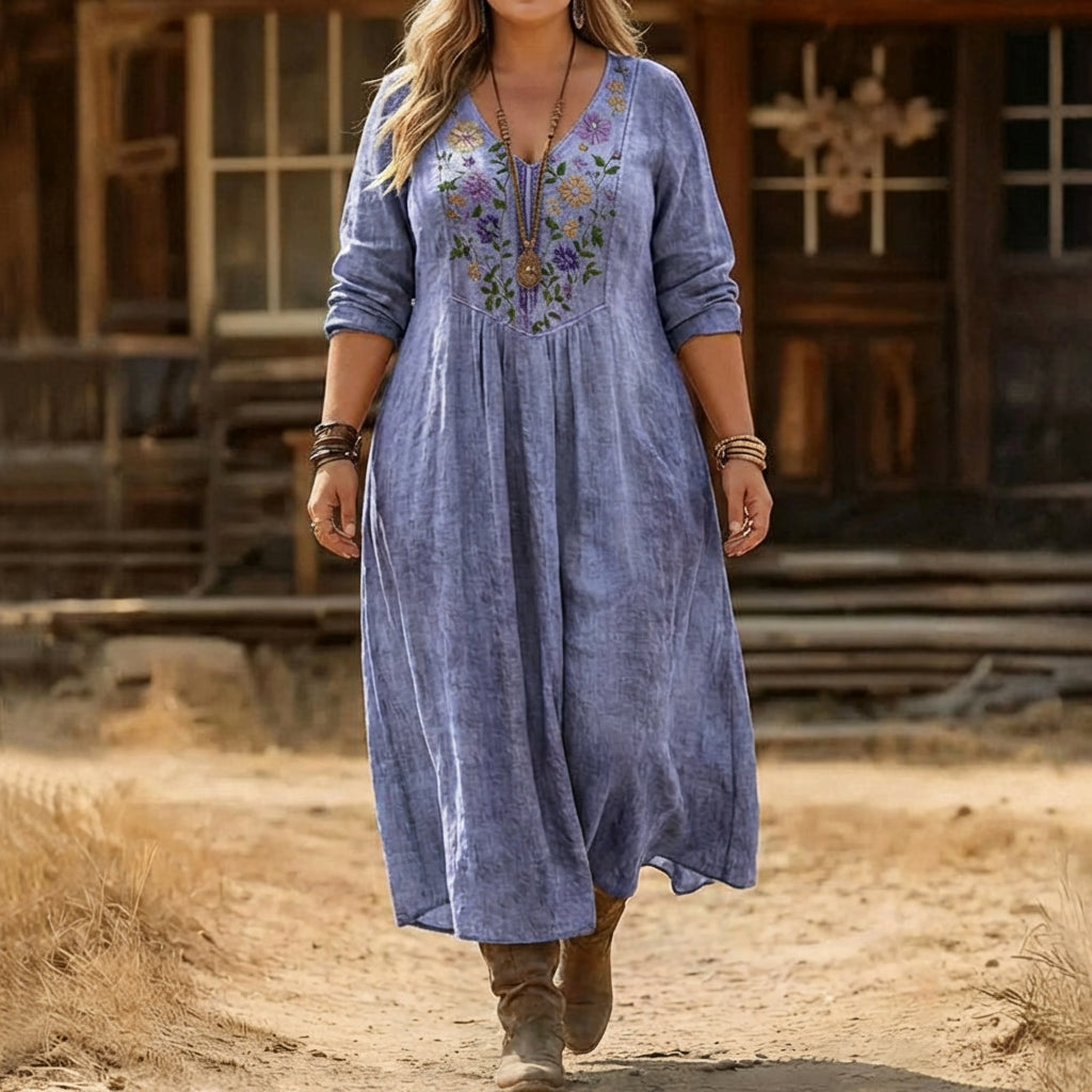 Anya | Robe décontractée à manches longues inspirée vintage