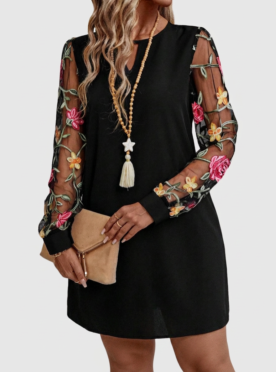 Tamsin – Robe Mini Fleurie Élegante à Décolleté en V