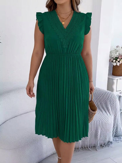 Briony – Robe Maxi Décontractée à Col V avec Détails en Dentelle