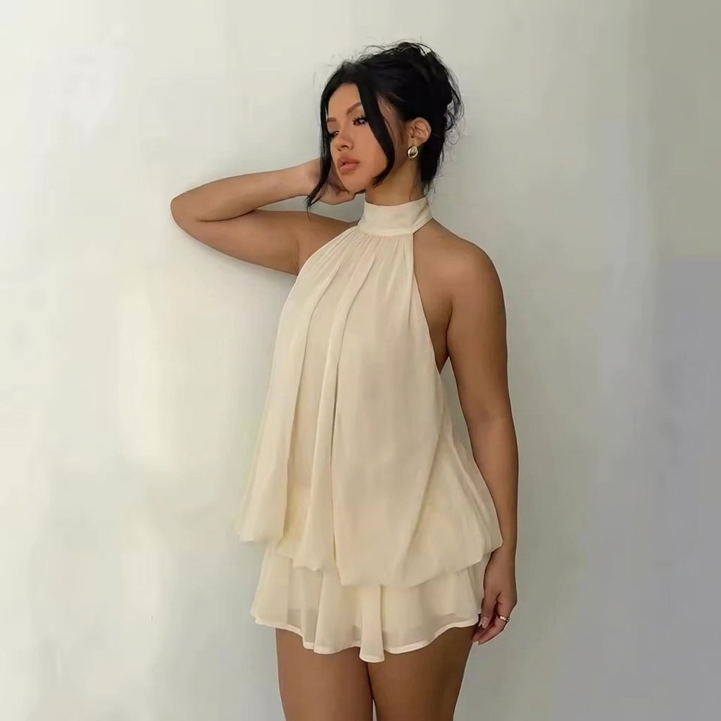 Estelle – Robe Mini Volante Sans Dos