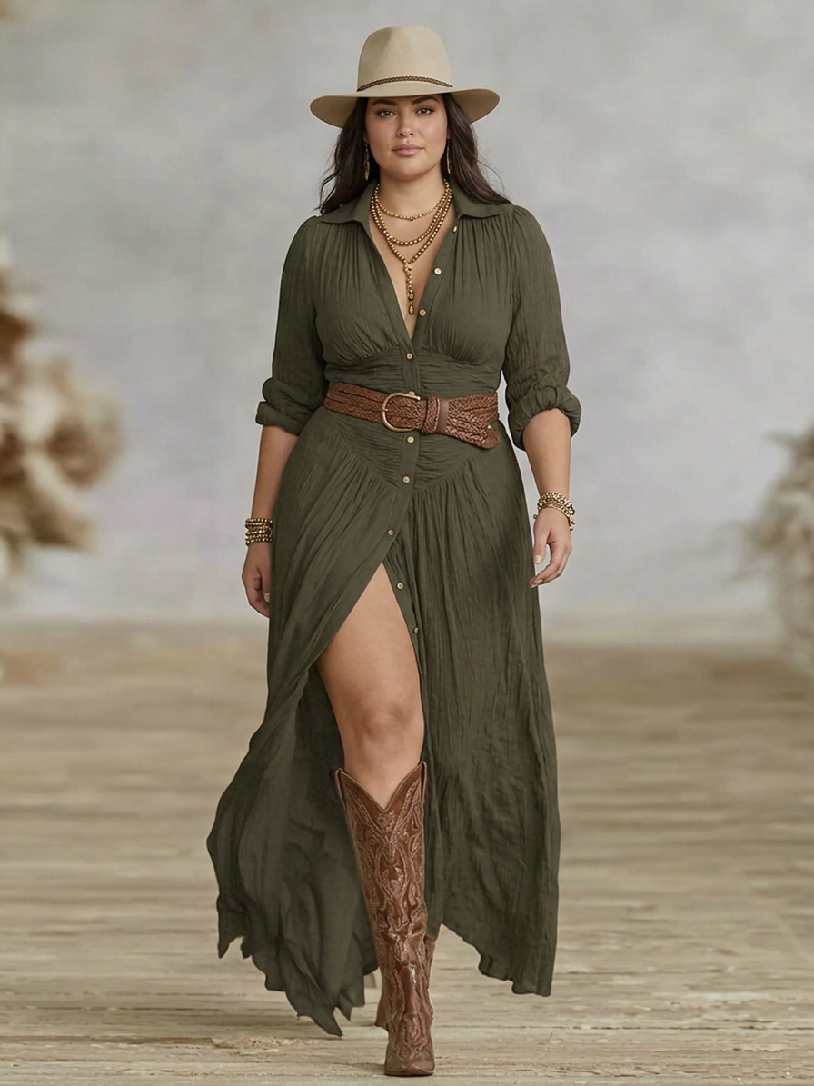 Juno | Robe Maxi Boutonnée en Coton Gaze pour Femmes Boho