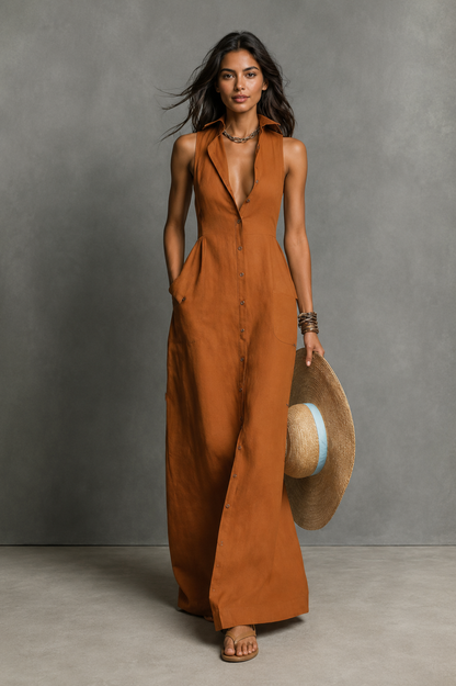 Robe Maxi Taille Haute Solveig : Élégance Quotidienne Sans Effort