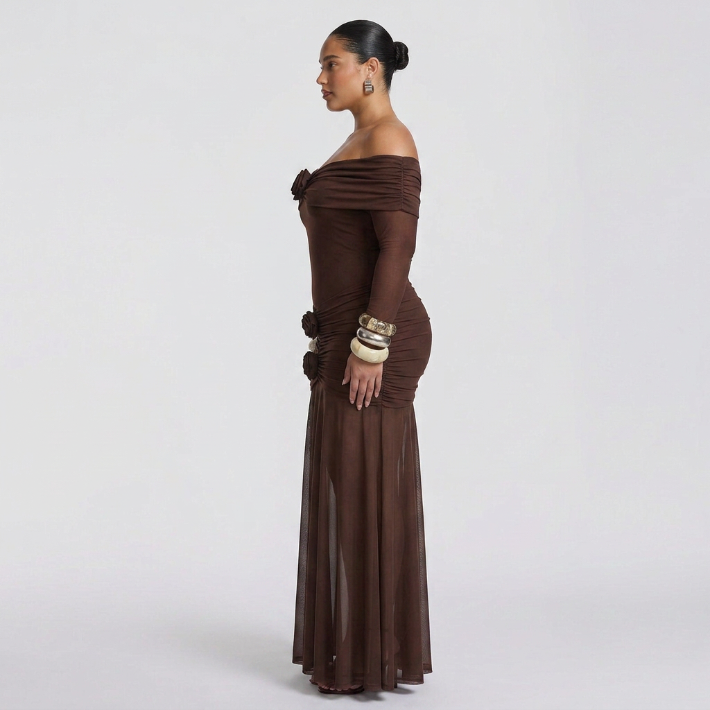Robe Maxi Anneliese - Brun Prune