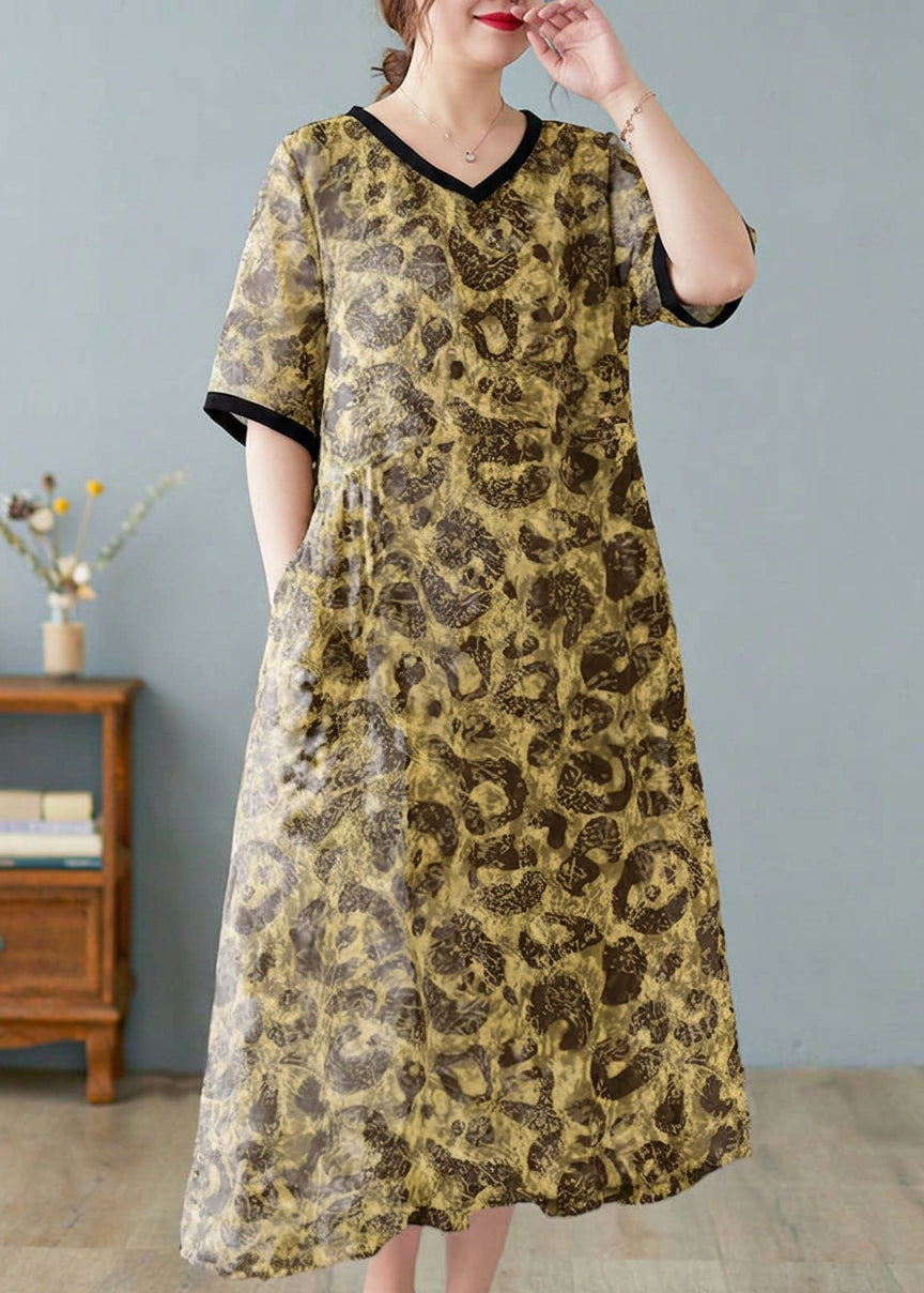 Mira - Robes en Lin à Manches Courtes