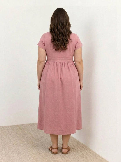 Yvaine - Robe Midi à Manches Courtes