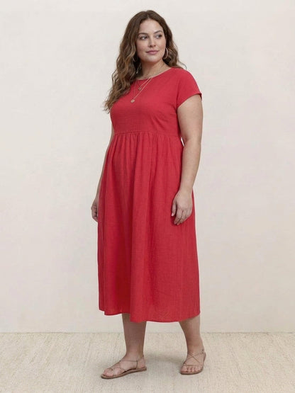 Yvaine - Robe Midi à Manches Courtes