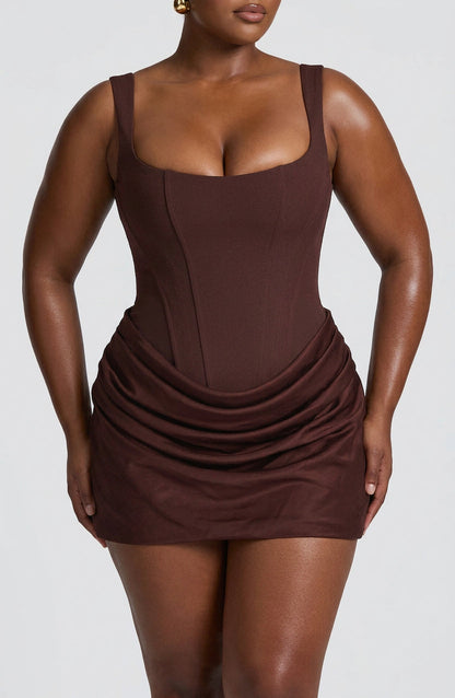 Robe Mini Seren - Brun Prune