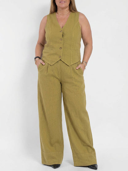 Seraphina – Ensemble Coordonné Élégant Deux Pièces Avec Gilet & Pantalon Large