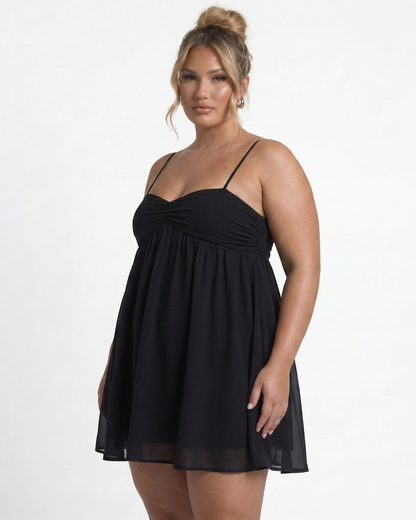 Yelena - Robe Mini Babydoll Flottante
