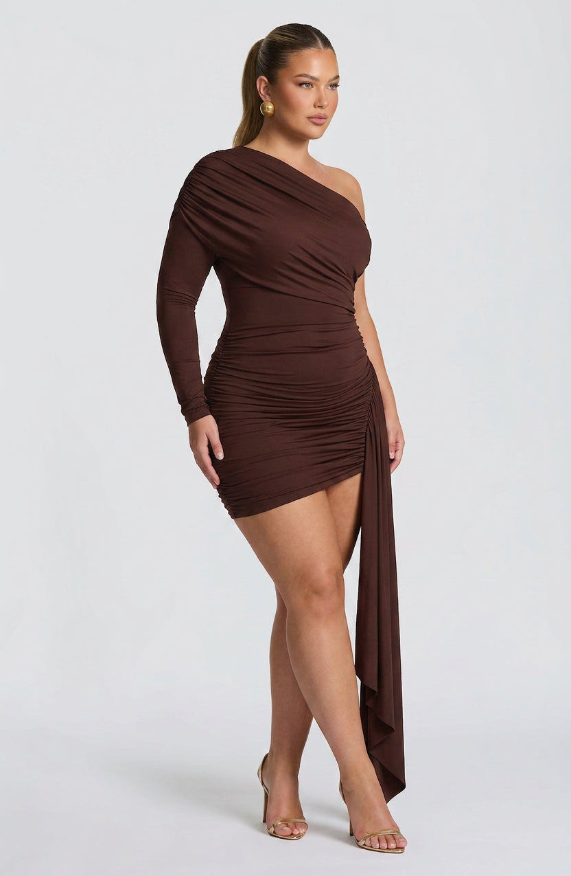 Robe Mini Arabella - Brun Prune