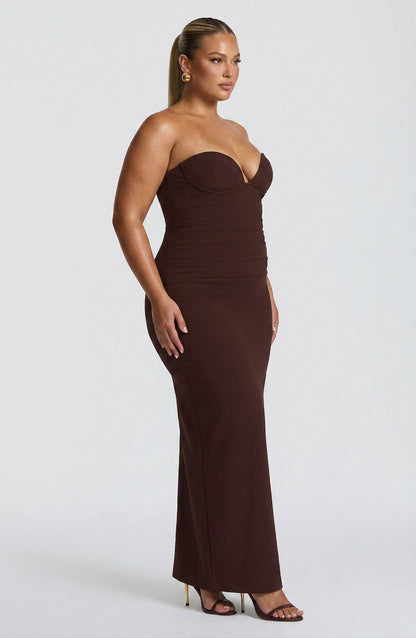 Robe Maxi Loredana - Marron Prune