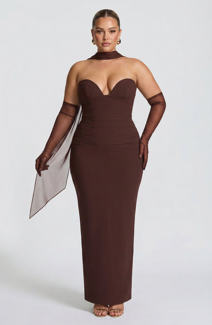 Robe Maxi Loredana - Marron Prune