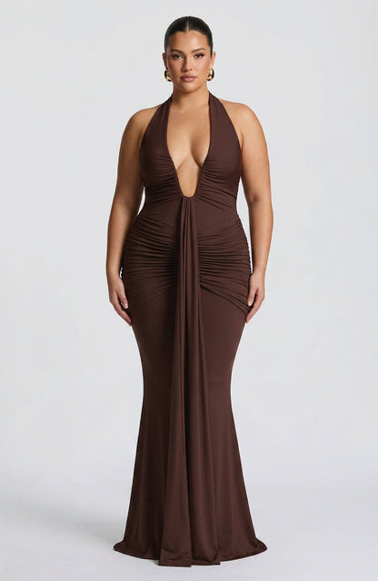 Robe Maxi Birdie - Brun Prune