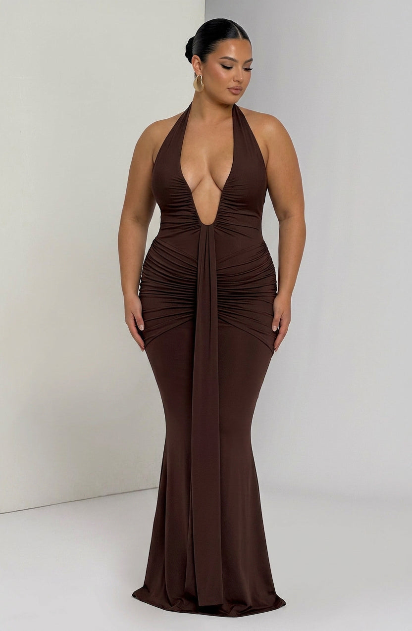 Robe Maxi Birdie - Brun Prune